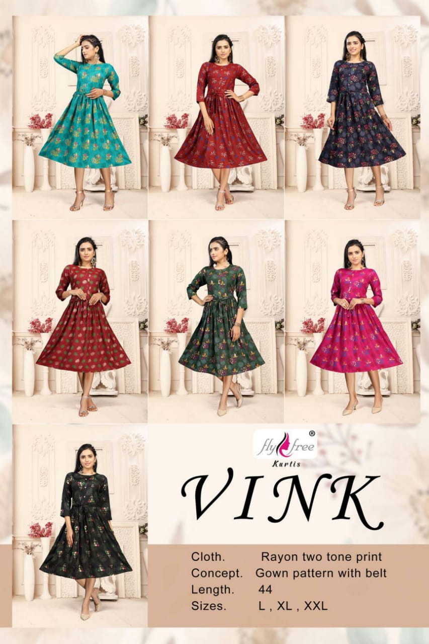 Fly Free Vink  Latest Fancy Designer Rayon Festive Kurti Catalog